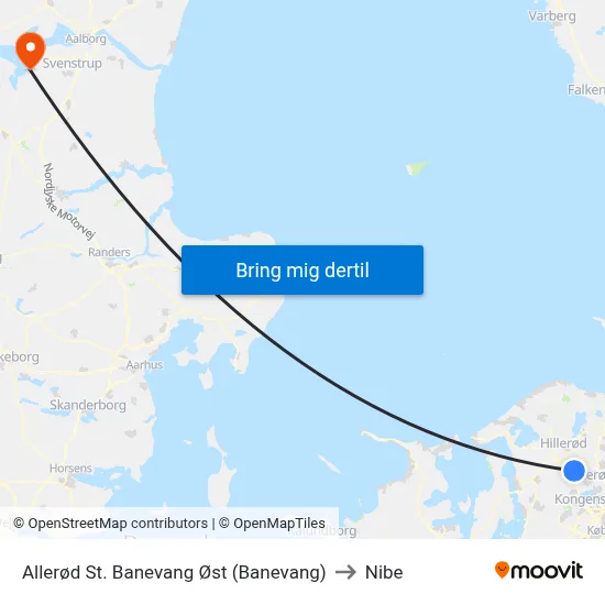 Allerød St. Banevang Øst (Banevang) to Nibe map