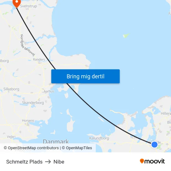 Schmeltz Plads to Nibe map