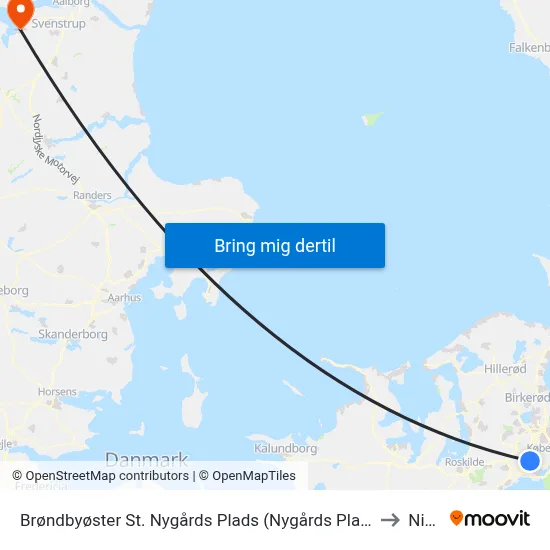 Brøndbyøster St. Nygårds Plads (Nygårds Plads) to Nibe map