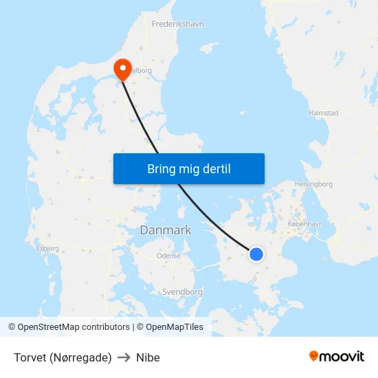 Torvet (Nørregade) to Nibe map