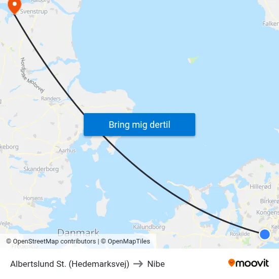 Albertslund St. (Hedemarksvej) to Nibe map