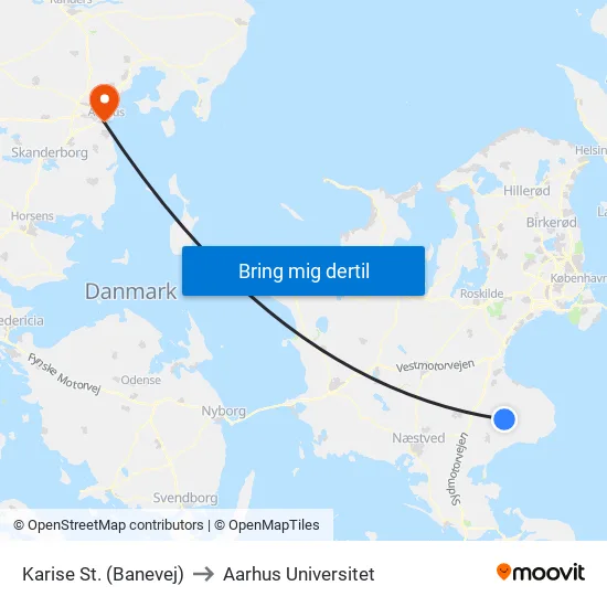 Karise St. (Banevej) to Aarhus Universitet map