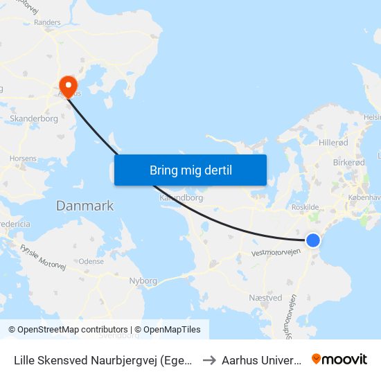 Lille Skensved Naurbjergvej (Egedesvej) to Aarhus Universitet map