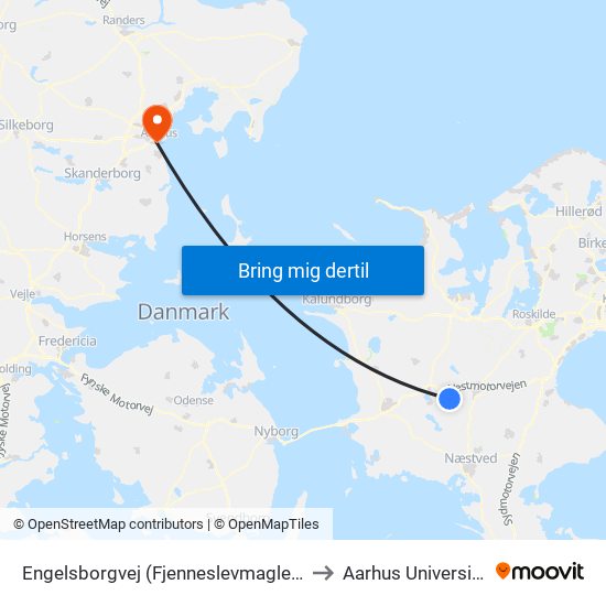 Engelsborgvej (Fjenneslevmaglevej) to Aarhus Universitet map