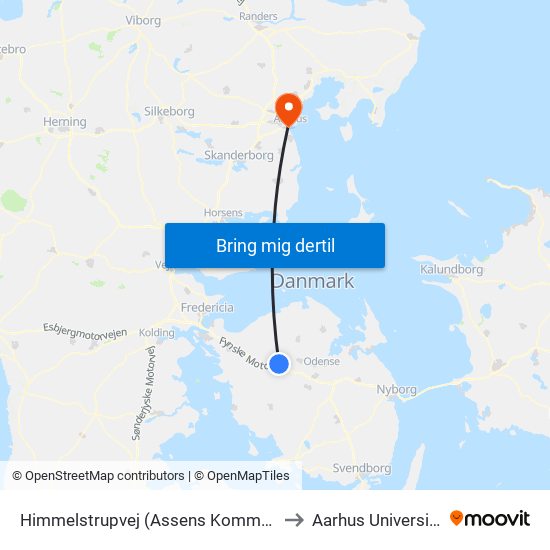 Himmelstrupvej (Assens Kommune) to Aarhus Universitet map