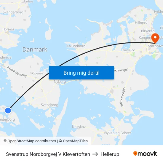 Svenstrup Nordborgvej V Kløvertoften to Hellerup map
