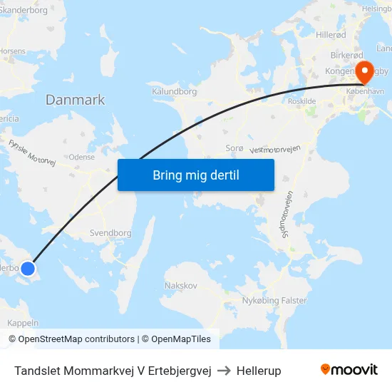 Tandslet Mommarkvej V Ertebjergvej to Hellerup map