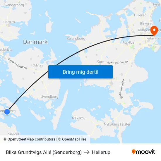 Bilka Grundtvigs Allé (Sønderborg) to Hellerup map