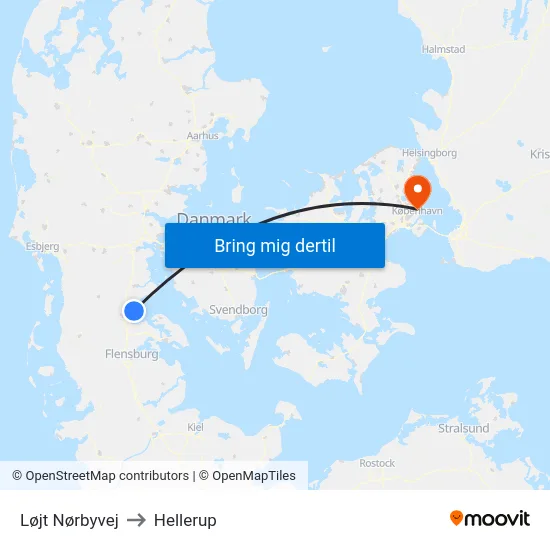 Løjt Nørbyvej to Hellerup map