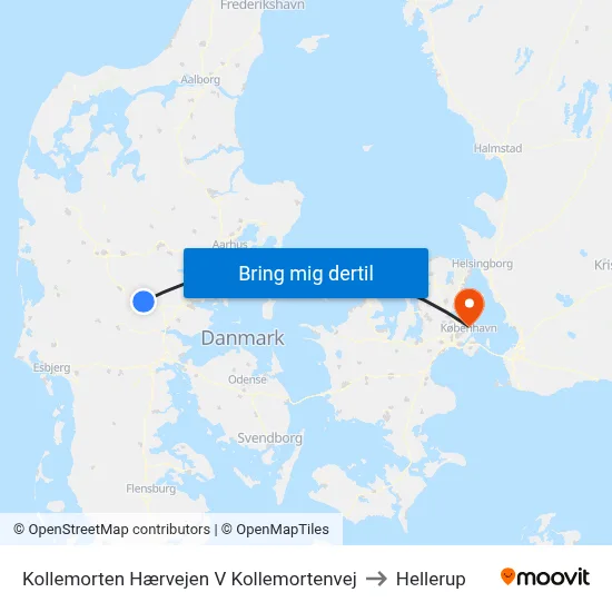Kollemorten Hærvejen V Kollemortenvej to Hellerup map