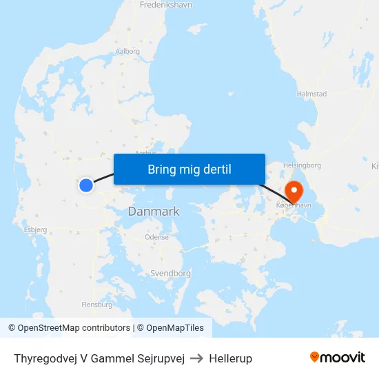 Thyregodvej V Gammel Sejrupvej to Hellerup map