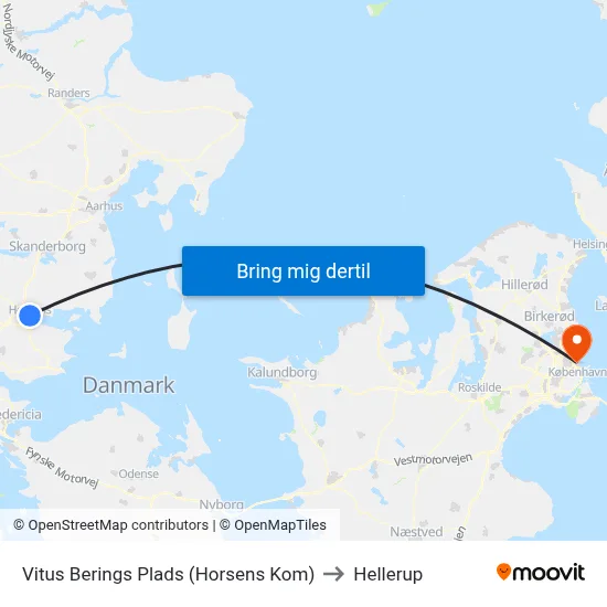 Vitus Berings Plads (Horsens Kom) to Hellerup map
