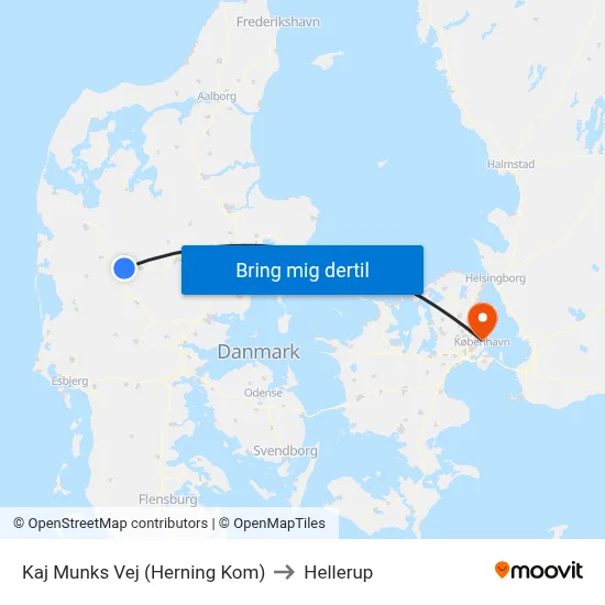 Kaj Munks Vej (Herning Kom) to Hellerup map