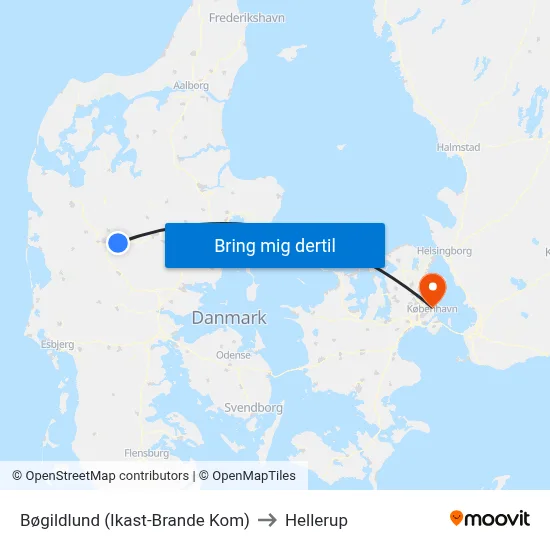 Bøgildlund (Ikast-Brande Kom) to Hellerup map