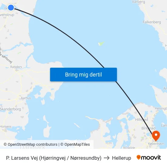 P. Larsens Vej (Hjørringvej / Nørresundby) to Hellerup map