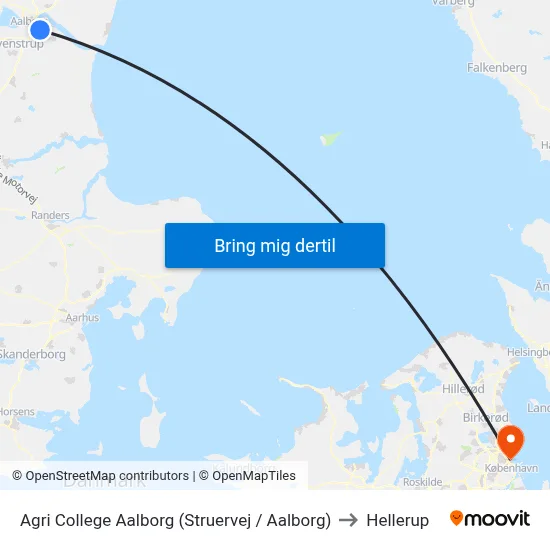 Agri College Aalborg (Struervej / Aalborg) to Hellerup map