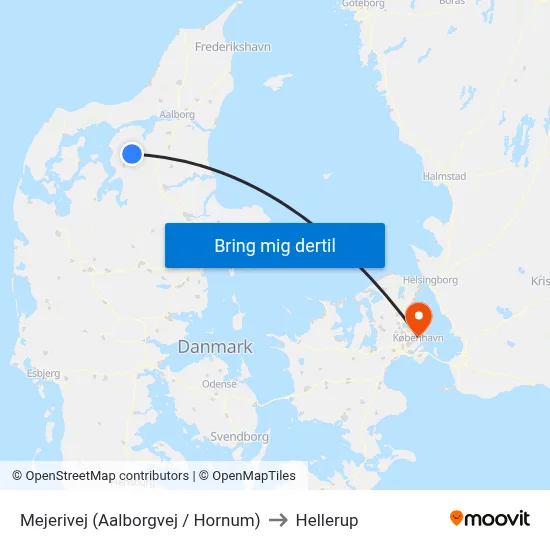 Mejerivej  (Aalborgvej / Hornum) to Hellerup map