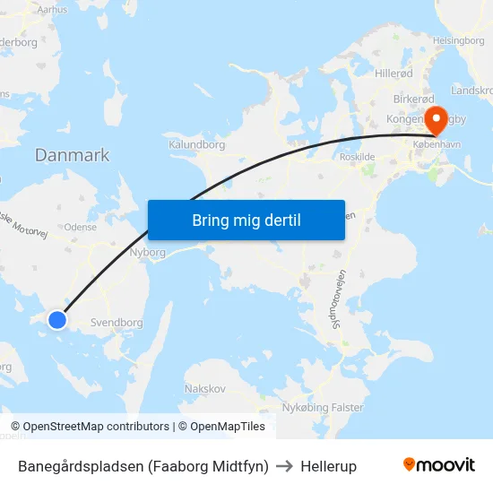 Banegårdspladsen (Faaborg Midtfyn) to Hellerup map