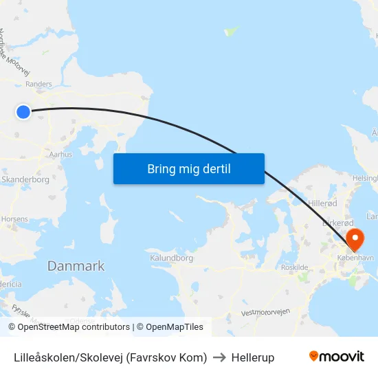 Lilleåskolen/Skolevej (Favrskov Kom) to Hellerup map