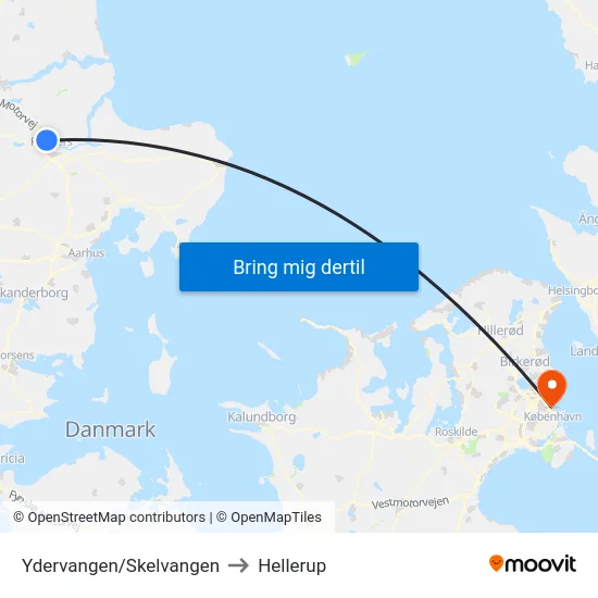 Ydervangen/Skelvangen to Hellerup map