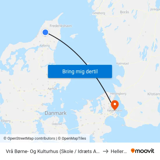 Vrå Børne- Og Kulturhus (Skole / Idræts Allé) to Hellerup map
