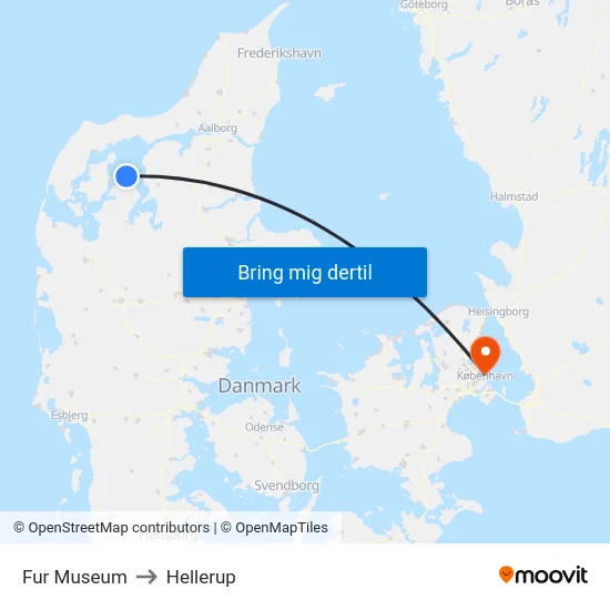 Fur Museum to Hellerup map