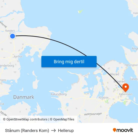 Stånum (Randers Kom) to Hellerup map
