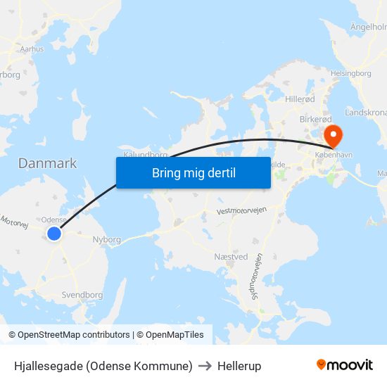 Hjallesegade (Odense Kommune) to Hellerup map