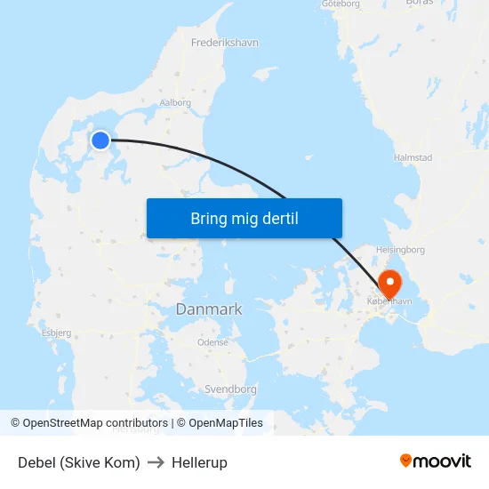 Debel (Skive Kom) to Hellerup map