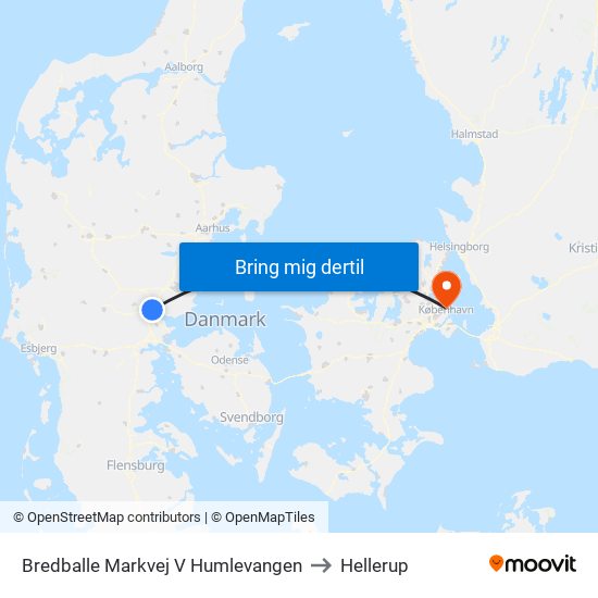 Bredballe Markvej V Humlevangen to Hellerup map