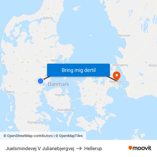 Juelsmindevej V Julianebjergvej to Hellerup map