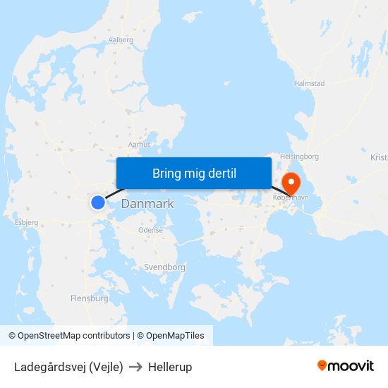 Ladegårdsvej (Vejle) to Hellerup map