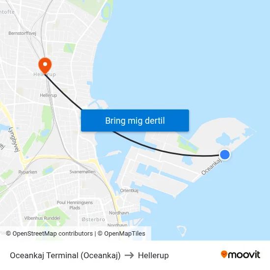Oceankaj Terminal (Oceankaj) to Hellerup map