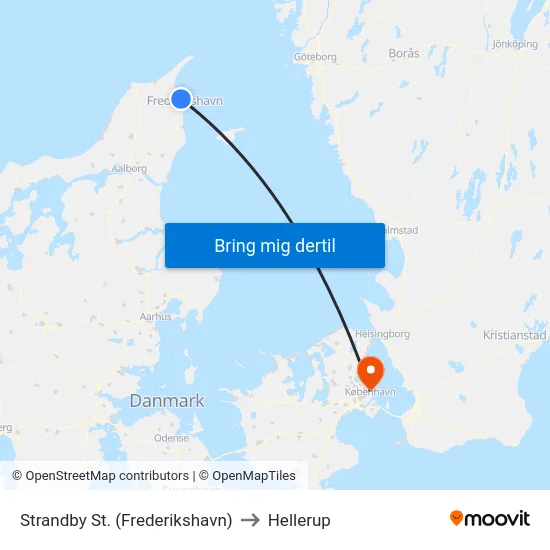 Strandby St. (Frederikshavn) to Hellerup map