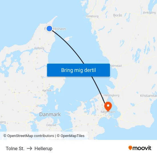 Tolne St. to Hellerup map
