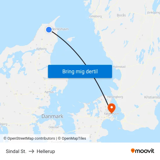 Sindal St. to Hellerup map