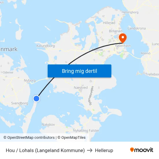Hou / Lohals (Langeland Kommune) to Hellerup map