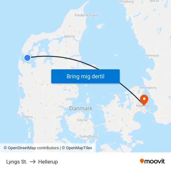 Lyngs St. to Hellerup map