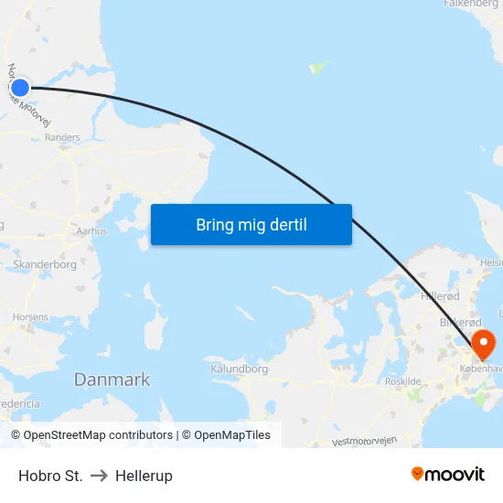 Hobro St. to Hellerup map