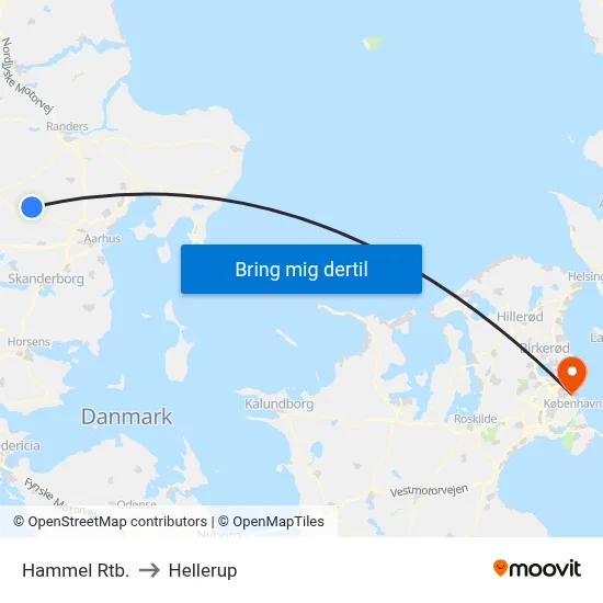Hammel Rtb. to Hellerup map