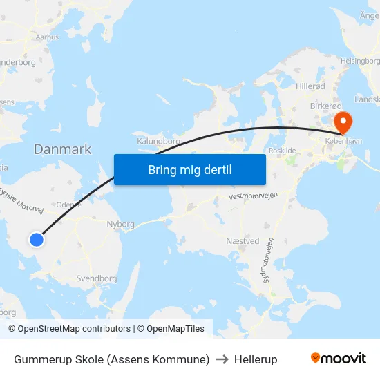 Gummerup Skole (Assens Kommune) to Hellerup map