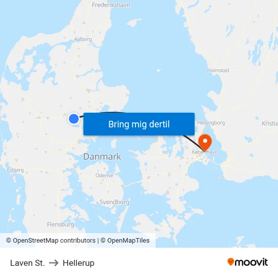 Laven St. to Hellerup map