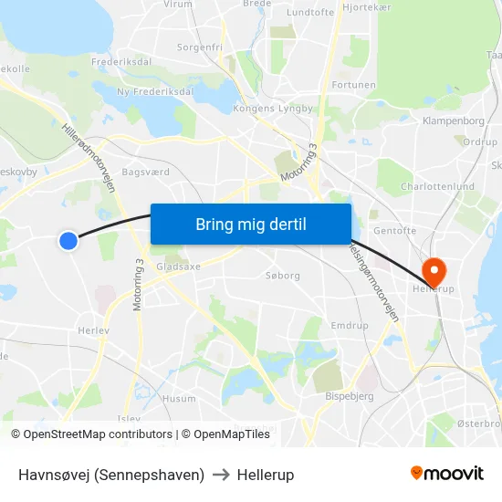 Havnsøvej (Sennepshaven) to Hellerup map