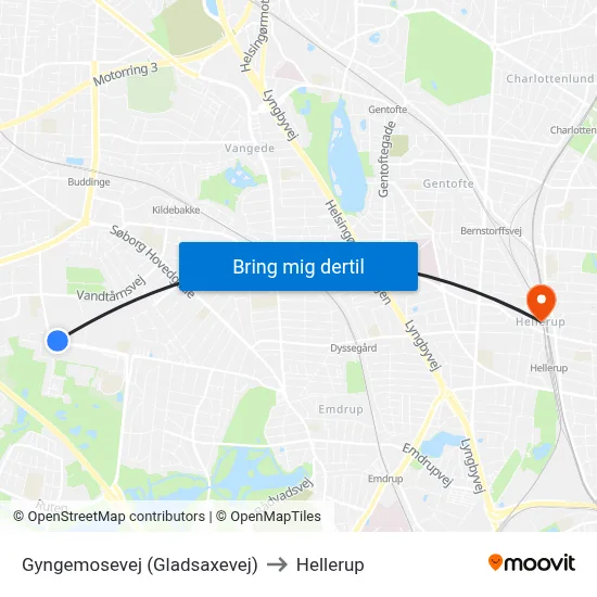 Gyngemosevej (Gladsaxevej) to Hellerup map