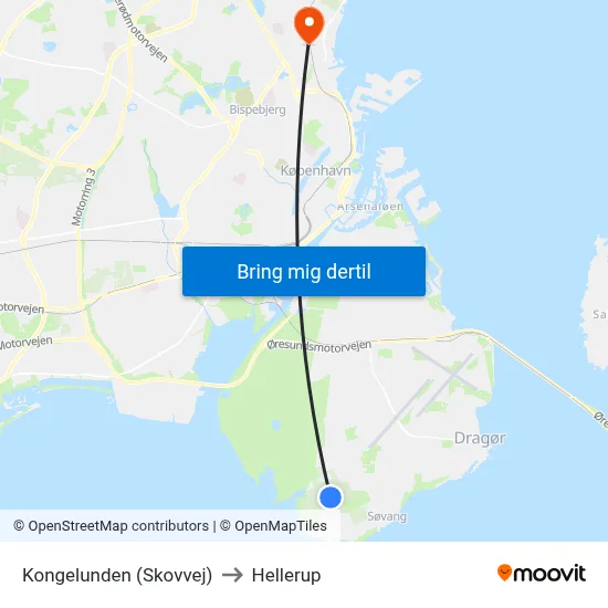 Kongelunden (Skovvej) to Hellerup map