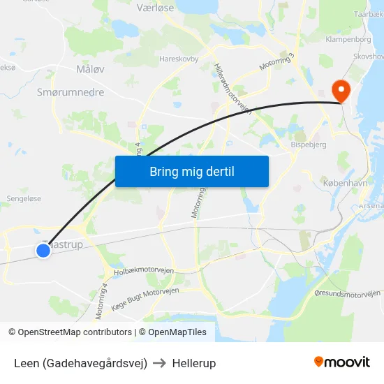 Leen (Gadehavegårdsvej) to Hellerup map