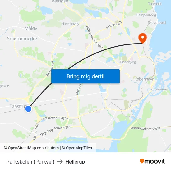 Parkskolen (Parkvej) to Hellerup map