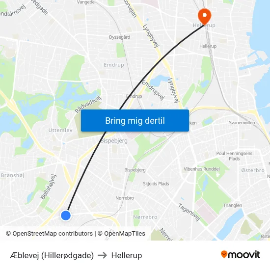 Æblevej (Hillerødgade) to Hellerup map
