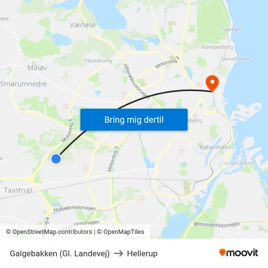 Galgebakken (Gl. Landevej) to Hellerup map