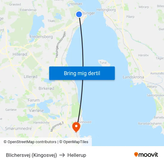 Blichersvej (Kingosvej) to Hellerup map